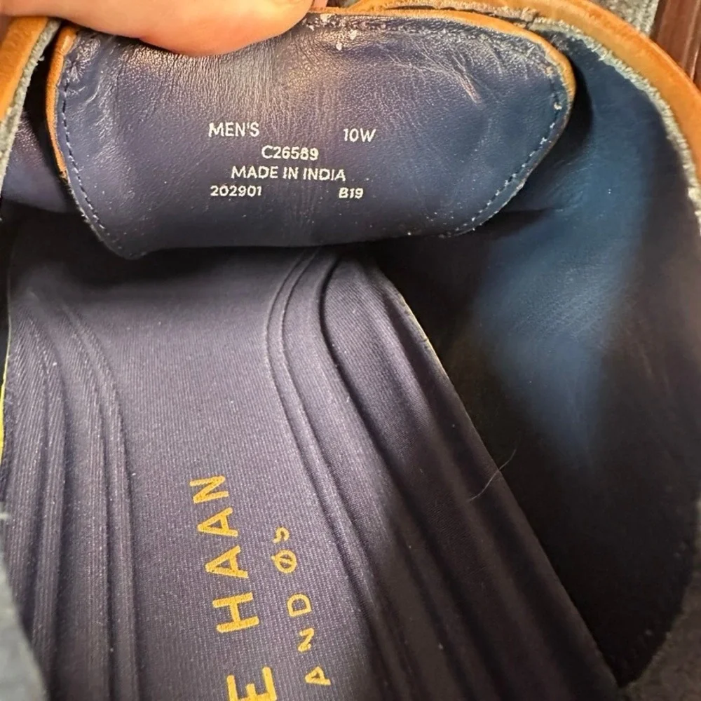 Cole Haan Grand.OS Mens British Tan Leather Plain Toe Oxford Dress Shoes C23753